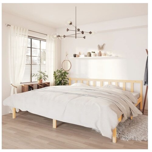  Posteljni okvir iz trdne borovine 200x200 cm Slike