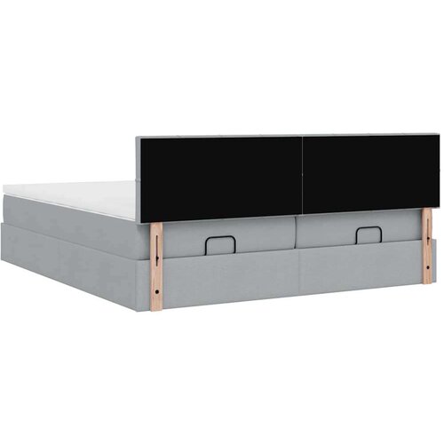 VidaXL okvir kreveta s madracima svijetlosivi 160x200cm od tkanine Slike