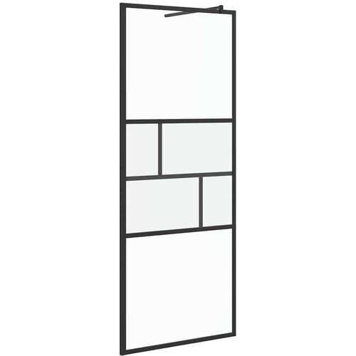  Zid za walk-in tu&amp;scaron; Crna 80 x 195 x 0.5 cm Staklo i aluminij Slike