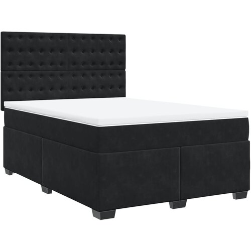 VidaXL Box spring postelja z vzmetnico črna 160x200 cm žamet, (21306665) Slike