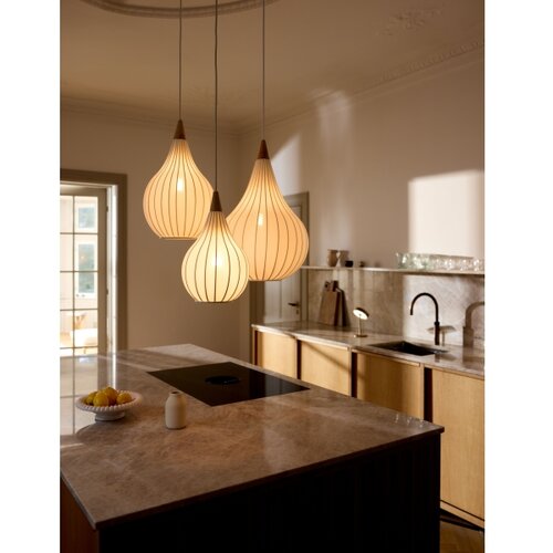 Halo Design 746262 - Visilica na sajli DROPS 1xE27/40W/230V prečnik 30 cm bela/hrast Slike
