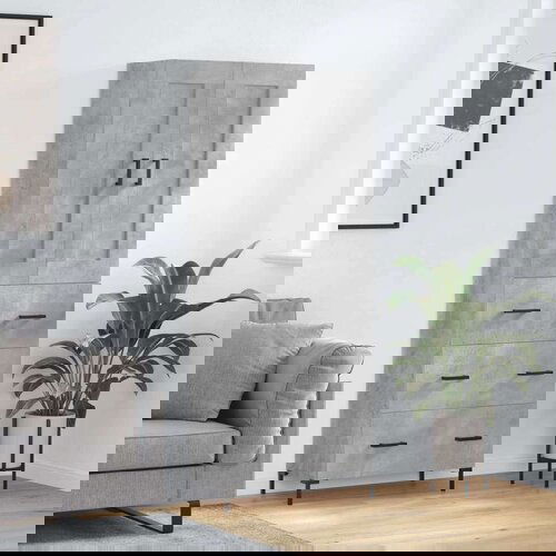  Visoka komoda siva betona 69 5x34x180 cm od konstruiranog drva Slike