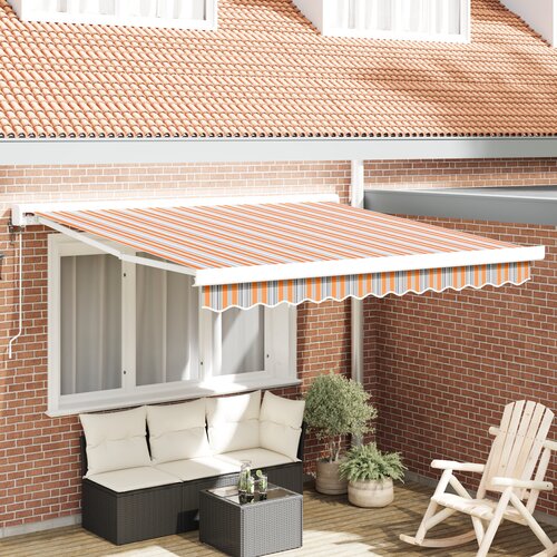 VidaXL Avtomatska zložljiva tenda s črtami 350x250 cm Slike