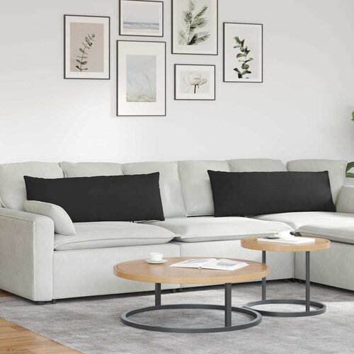  Jastučići za sofu 2 pcs Crna 120 x 40 cm tkanina Slike