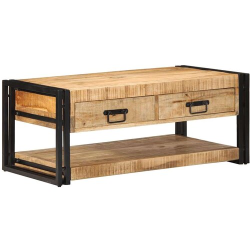 vidaXL Kava miza 90x50x38 cm Masivni neobdelan les Mango Cene