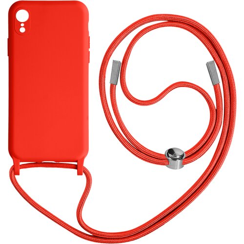 AVIZAR Poltoga etui na vrvico za iPhone XR z mehko notranjostjo, ovratnikom - rdeca, (20632017) Slike