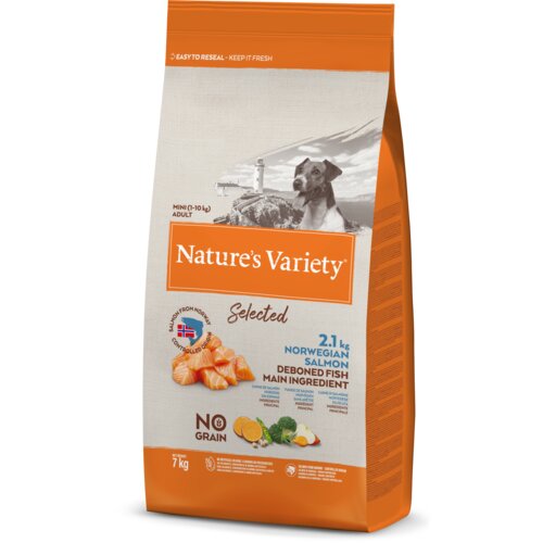 Nature's Variety suva hrana sa ukusom losos za odrasle pse selected mini 7kg Slike