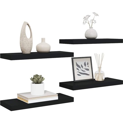  Plutajuće zidne police 4 kom crne 60 x 23,5 x 3,8 cm MDF Slike