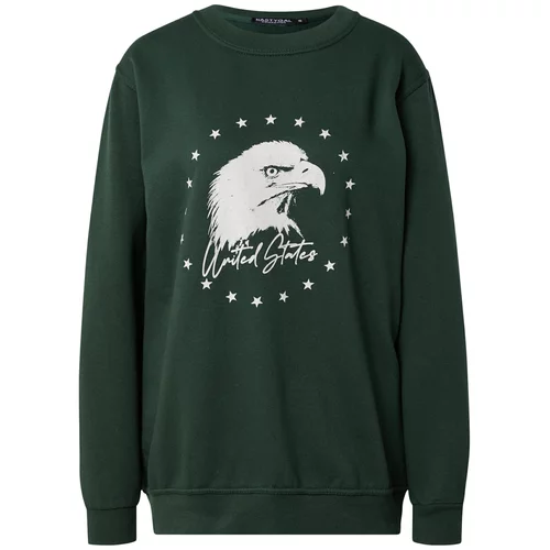 Nasty Gal Sweater majica 'United States' kraljevski zelena / bijela