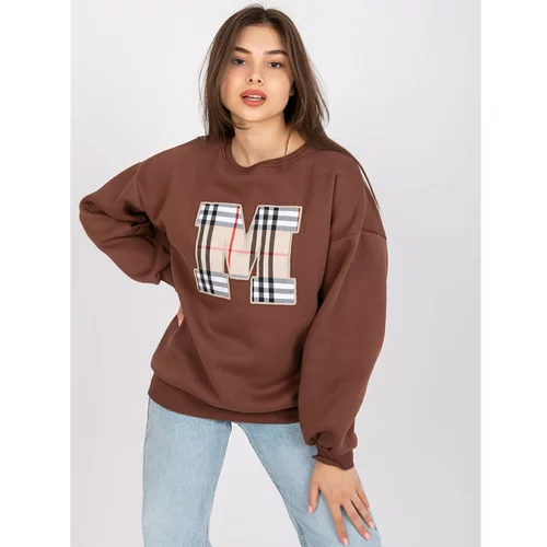 Fashion Hunters Dark brown sweatshirt with an Elise print
