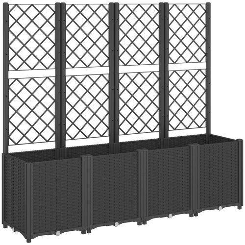  Vrtna sadilica s re&amp;scaron;etkom crna 160 x 40 x 140 cm PP Slike