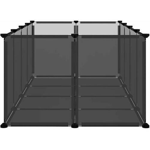  Kavez za male životinje crni 144 x 74 x 46,5 cm PP i čelik Slike