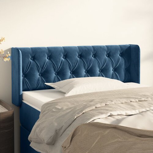 vidaXL Vzglavje z ušesi temno modro 103x16x78/88 cm žamet Cene