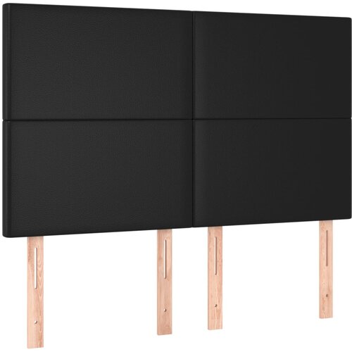 Maison Chic Posteljno vzglavje - Vzglavna omarica 4 kosa črn 72x5x78/88 cm umetno usnje, (22078277) Cene