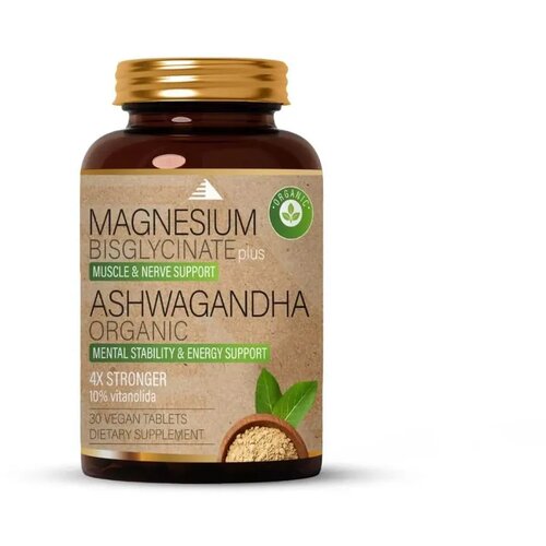 Aleksandar Mn Magnezijum bisglicinat plus A&scaron;vaganda Organic, 30 tableta Cene