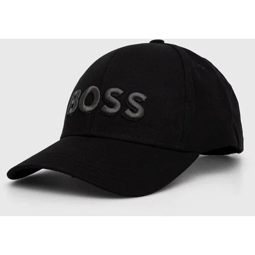 Boss Bombažna bejzbolska kapa črna barva
