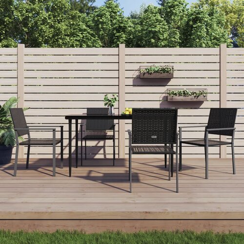 vidaXL Vrtne stolice 4 kom crne 54 x 62 5 x 89 cm od poliratana Cijene