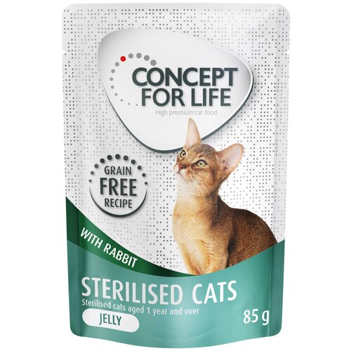 Concept for Life Sterilised Cats kunec brez žitaric - v želeju - 24 x 85 g Cijene