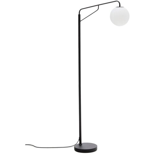 Kave Home Bela/črna stoječa svetilka s steklenim senčilom (vi&scaron;ina 164 cm) Eilo &ndash; Cene