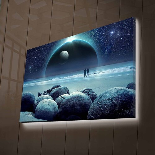 Wallity NASA-022 multicolor decorative led lighted canvas painting Cene