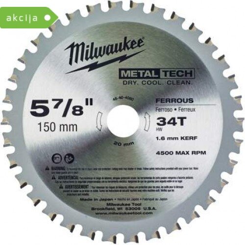 Milwaukee List krožne žage za kovino 150*20*34 zob Cene
