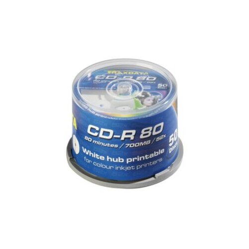 CD-R TRAXDATA, 700 MB, 52X, CAKE 50 kom PRINTABLE WHITE Slike