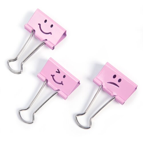 Rapesco FOLDBACK SPONKE 19mm PINK SMILEY 20/1 1349, (20378906) Cene