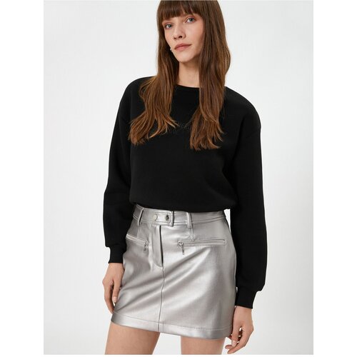 Koton Crew Neck Sweatshirt with Slogan Embroidery Slike