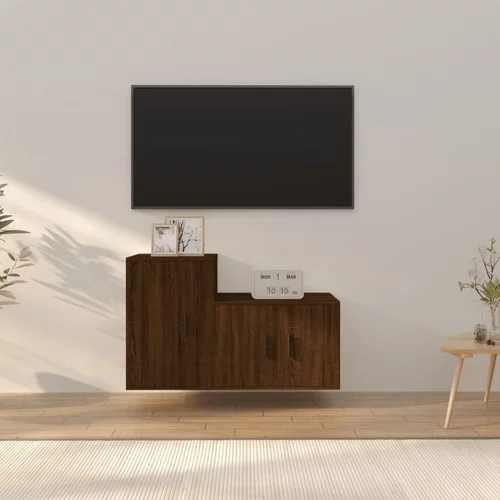  2-dijelni set TV ormarića boja smeđeg hrasta konstruirano drvo