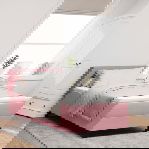  Box Spring postelja z vzmetnico Roza 80x200 cm Žamet, (22051382) Cene