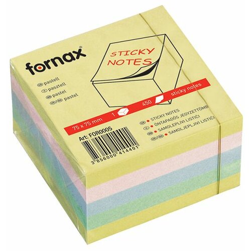 Fornax kocka samolepljivi listići 450 lis, 75x75 pastel 414401 Slike