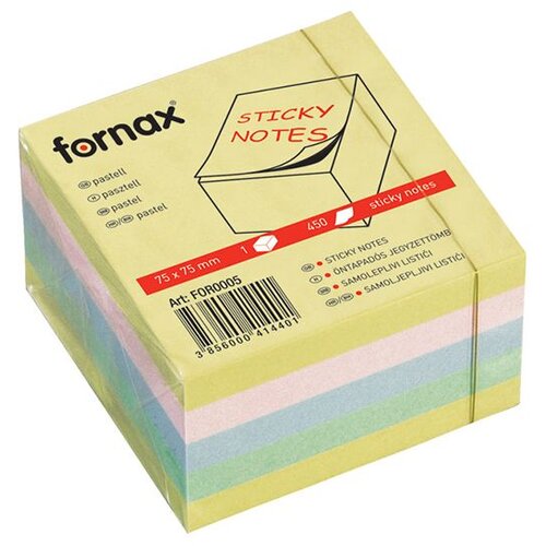 Fornax samoljepljiv kocka 75x75mm 450L Fornax 5boja Slike