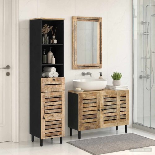  Set ormarića za kupaonicu 3 kom. Prirodna 38 x 33 x 160 cm Slike