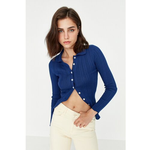 Trendyol Navy Blue Buttoned Knitwear Cardigan Slike