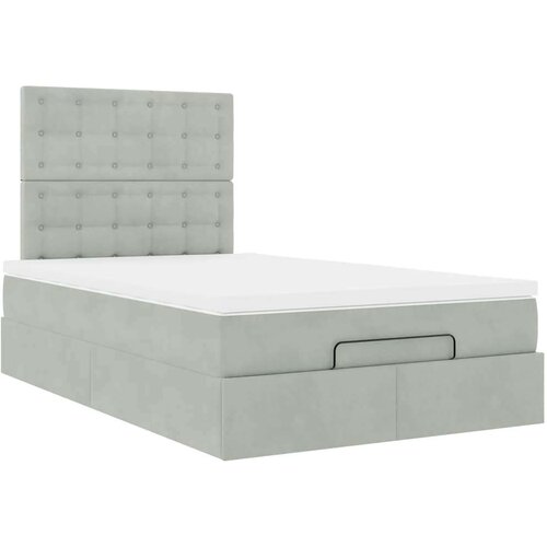 VidaXL okvir kreveta s madracima svijetlosivi 120x200cm bar&amp;scaron;unasti Slike
