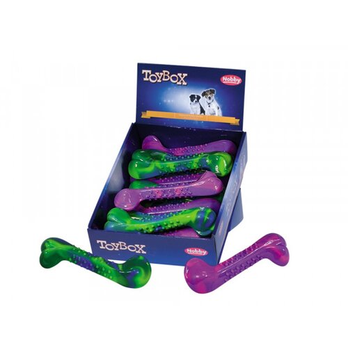 Nobby igračka za pse TPR Kost roze/zelena 19cm Slike