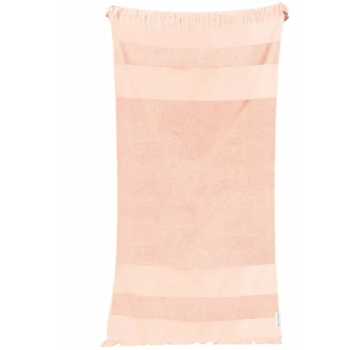 Sunnylife Rožnata bombažna brisača za plažo Summer Stripe, 175 x 90 cm