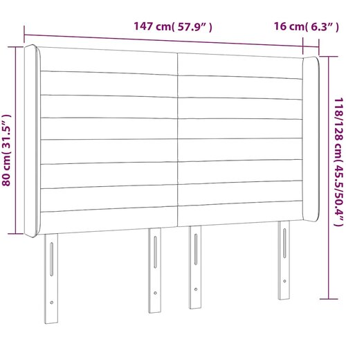  LED uzglavlje tamnozeleno 147x16x118/128 cm bar&amp;scaron;unasto Slike