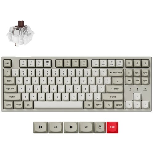 KEYCHRON C1 Pro 8K QMK Žična Mehanska Tipkovnica po meri / RGB Led / Super Brown / C1PX-M3, (5000129550) Slike