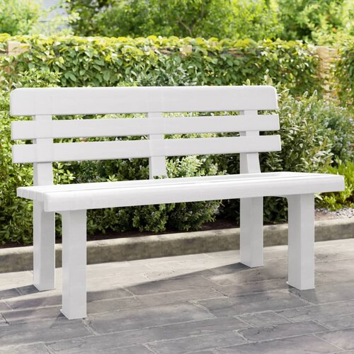  The Living Store Vrtna klop bela 110x52x71 cm polipropilen - Vrtna Klop, (21456637) Slike