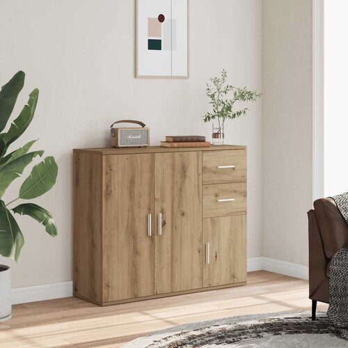  Komoda Artisan hrast 91x29,5x75 cm Inženjersko drvo Slike