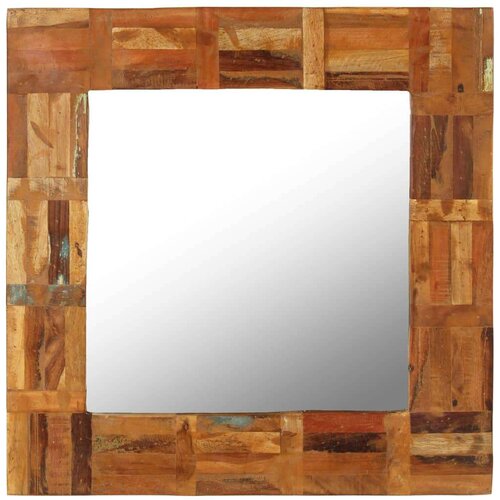 vidaXL zidno ogledalo od masivnog obnovljenog drva 60 x 60 cm Cene