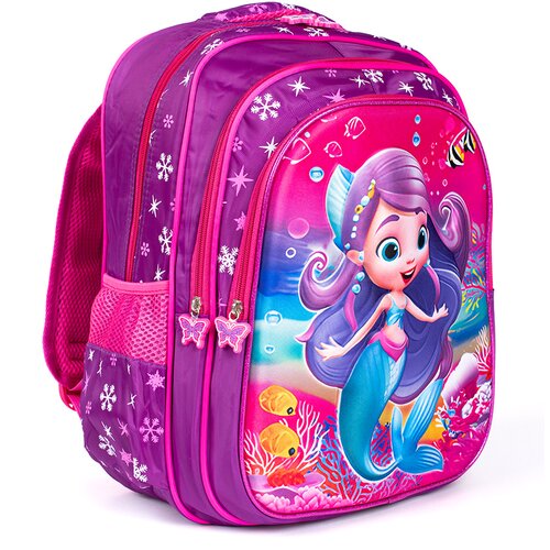 Shelvt Purple backpack for a girl with a mermaid Slike