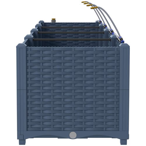  Vrtna saksija 4 pcs Sivi 160 x 40 x 37,5 cm Plastika Slike
