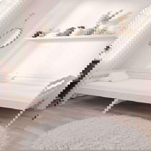  Dnevni ležaj s madracem 90 x 200 cm bijeli od masivne borovine Slike