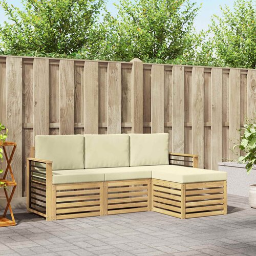  Set vanjskih sofa 4 kom. Bijela i krem Poliester Cijene