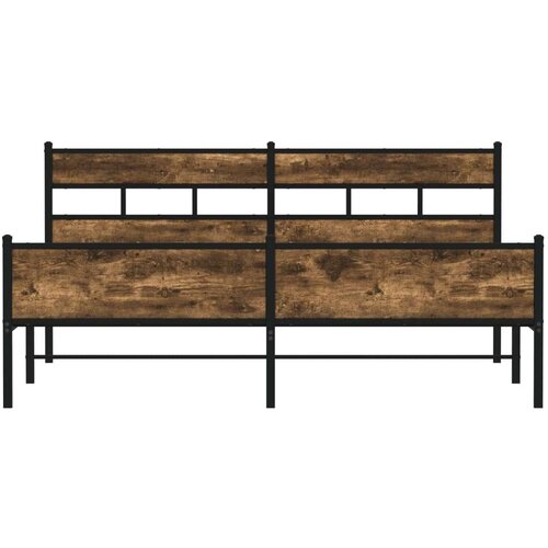 VidaXL metalni okvir kreveta bez madraca boja hrasta 180x200 cm Slike
