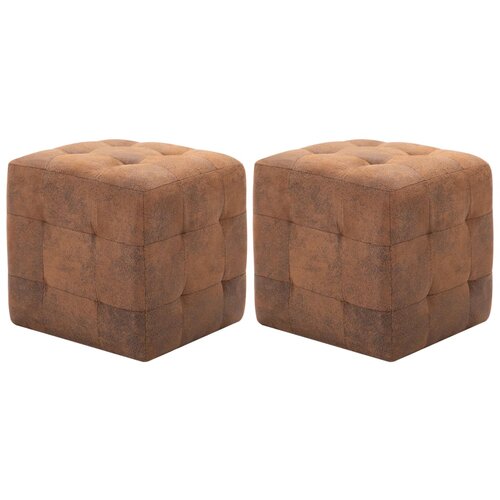 VidaXL Nočne omarice 2 kosa rjave 30x30x30 cm umetno semi&amp;scaron; usnje Slike