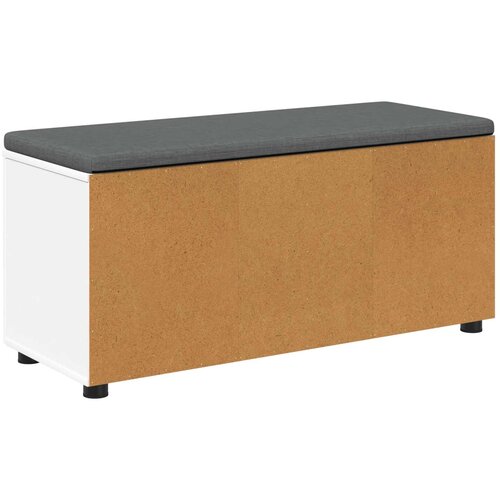  Klupa za hodnik s jastukom s policom Bijeli 100 x 38 x 46 cm Slike