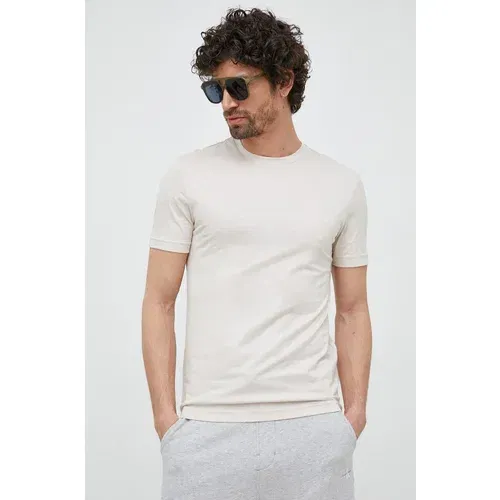 Calvin Klein Pamučna majica boja: bež, jednobojni model